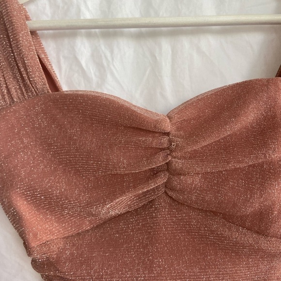 PRIVY long sleeve glitter mini dress in dusty mauve Size Small - Picture 10 of 16